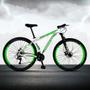Imagem de Bicicleta Aro 29 Quadro 17 Freio a Disco Mecânico 21 Marchas Alumínio Branco Verde - Dropp