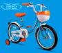 Imagem de Bicicleta Aro16 Infantil Pro x Com Rodinha E Cesta Vintage - AZUL/BRANCO/LARANJA ou ROSA/BRANCO 