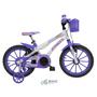 Imagem de Bicicleta athor aro 16 baby lux fem. com cesto branca/violeta