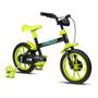 Imagem de Bicicleta Bicicletinha Infantil Aro 12 Jack Preto e Verde Limão - Verden Bikes