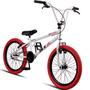 Imagem de Bicicleta Bmx Aro 20 Stx Freio V-brake Branco Pneu Vermelho