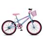 Imagem de Bicicleta Colli Jully Aro 20 com Freio V-Brake e Cestinha - Azul Champanhe