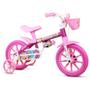 Imagem de Bicicleta com Rodinha Aro 12 Infantil Feminina Flower
