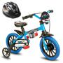 Imagem de Bicicleta com Rodinha Infantil Veloz Aro 12 para Menino Capacete Preto Nathor