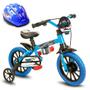 Imagem de Bicicleta Criança De 3 A 5 Anos Aro 12 Menino Veloz Com Capacete Azul Nathor