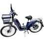 Imagem de Bicicleta Elétrica 350W 48V Farol Alarme e Seta E-Maxx Duos Azul
