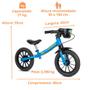 Imagem de Bicicleta Equilíbrio Balance Sem Pedal Aro 12 Azul Nathor