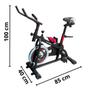 Imagem de Bicicleta Ergométrica Spinning Profissional Mecânica 8 Kg Suporta 120 Kg Vermelha Importway Iwbes-8