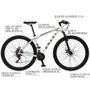 Imagem de Bicicleta Esportiva Aro 29 Shimano 21 Marcha Suspensão Freio a Disco 531 Quadro 18 Alumínio Branco - Colli Bike