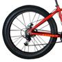 Imagem de Bicicleta Fat Bike Pneu Largo Aro 26 21V Shimano Laranja com Capacete e Bolsa