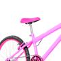 Imagem de Bicicleta Feminina Aro 24 Alumínio Colorido Garrafinha Fon Fon Retrovisor + Cadeirinha de Boneca
