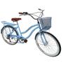 Imagem de Bicicleta Feminina aro 26 com cesta 6 machas retrô azul bb