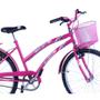 Imagem de Bicicleta Feminina Aro 26 com cestinha Susi Pink