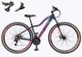Imagem de Bicicleta Feminina Aro 29 Ksw Mwza Alumínio 24v Câmbios Shimano Freio a Disco Garfo Suspensão - Preto/Pink/Azul