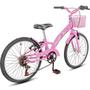 Imagem de Bicicleta Feminina Infantil Aro 20 Dks Mindy C/Marcha Cesta