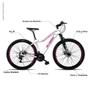 Imagem de Bicicleta Feminina Sunny Aro 29 Suspensão Quadro 15 Freio a Disco 21v Alumínio Branco Rosa - KSW