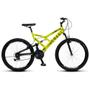 Imagem de Bicicleta GPS Aro 26 Aço 21 Marchas Dupla Suspensão Freio V-Brake Amarelo Neon - Colli Bike