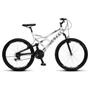 Imagem de Bicicleta GPS Aro 26 Aço 21 Marchas Dupla Suspensão Freio V-Brake Branco - Colli Bike