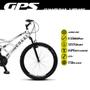 Imagem de Bicicleta GPS Aro 26 Aço 21 Marchas Dupla Suspensão Freio V-Brake Branco - Colli Bike