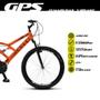 Imagem de Bicicleta GPS Aro 26 Aço 21 Marchas Dupla Suspensão Freio V-Brake Laranja Neon - Colli Bike