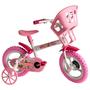 Imagem de Bicicleta Infantil Aro 12 Com Cestinha e Rodinhas Tema Princesinha Meninas