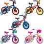 Imagem de Bicicleta Infantil Aro 12 Disney Mickey Princesas Nathor a Partir de 3 Anos com Rodinhas Meninos e Meninas