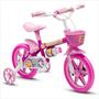 Imagem de Bicicleta Infantil Aro 12 Menina Com Rodinhas Nathor Flower