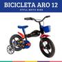 Imagem de Bicicleta Infantil Aro 12 Moto Bike Azul De 3 A 5 Anos Styll