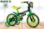 Imagem de Bicicleta Infantil Aro 12 Nathor Black 12 (SKU: 944_03)Preto e Verde com Rodinhas