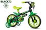 Imagem de Bicicleta Infantil Aro 12 Nathor Black 12 (SKU: 944_04) Preto e Verde com Rodinhas 