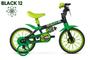 Imagem de Bicicleta Infantil Aro 12 Nathor Black 12 (SKU: 944_23) Preto e Verde com Rodinhas 