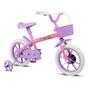 Imagem de Bicicleta Infantil Aro 12 Paty Rosa Menina Cestinha e Rodinhas De Treinamento Verden