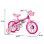 Imagem de Bicicleta Infantil Aro 12 Rosa Com Rodinhas Menina Flower Nathor