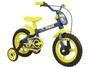 Imagem de Bicicleta Infantil Aro 12 Track & Bikes Arco Íris  - Azul e Amarelo com Rodinhas