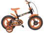 Imagem de Bicicleta Infantil Aro 12 Track & Bikes - Arco Iris PO Preto e Laranja com Rodinhas