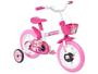 Imagem de Bicicleta Infantil Aro 12 Track & Bikes - Arco Iris W Branco e Fúcsia com Rodinhas e Cesta
