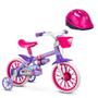 Imagem de Bicicleta Infantil Aro 12 Violet E Capacete Rosa - Nathor