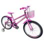 Imagem de Bicicleta Infantil Aro 20 Feminina - Route Bike - Aro Aero Horus - Cestinha - Rodinha Lateral Rosa