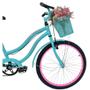 Imagem de Bicicleta Infantil Aro 24 Cesta Feminina Azul Tifany