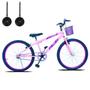 Imagem de Bicicleta Infantil Aro 24 Com Cestinha e Rodinhas Sem Marcha