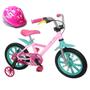 Imagem de Bicicleta Infantil de Alumínio Aro 14 De 4 a 6 Anos Feminina FirstPro Com Capacete