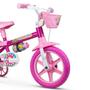 Imagem de Bicicleta infantil Fem. Flowers Rosa- NATHOR - Aro 12 - bike p/ + 3 anos,c/ rodinhas de segurança e garrafinha de água