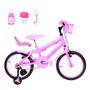 Imagem de Bicicleta Infantil Feminina Aro 16 Alumínio Colorido + Kit Passeio e Cadeirinha