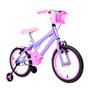 Imagem de Bicicleta Infantil Feminina Aro 16 Alumínio Colorido + Kit Premium