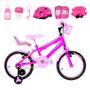 Imagem de Bicicleta Infantil Feminina Aro 16 Alumínio Colorido + Kit Premium