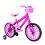 Imagem de Bicicleta Infantil Feminina Aro 16 Nylon + Kit Passeio e Cadeirinha