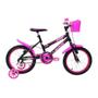 Imagem de Bicicleta Infantil Feminina Aro 16  - Preta e Pink
