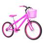 Imagem de Bicicleta Infantil Feminina Aro 20 Alumínio Colorido + Kit Passeio