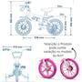 Imagem de Bicicleta Infantil Nathor Aro 12 Flower Com Cesta e Rodinhas