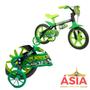 Imagem de Bicicleta infantil Nathor Black Aro 12 freios tambor cor preto/verde com rodas de treinamento